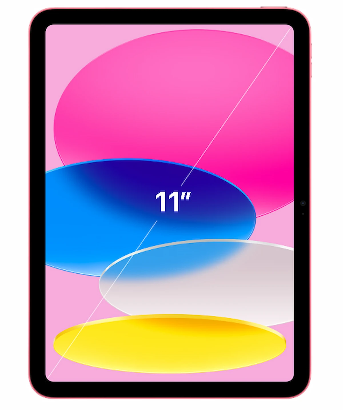iPad 10 rosa com tela Liquid Retina de 10,9 polegadas e design moderno.